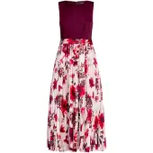 Vera Mont Cocktailjurk chocoladebruin / rood / bourgogne / wit