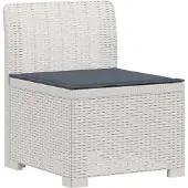 vidaXL Twee-zits Tuin Sofa met Kussens Rieten Look 2-zits PP Wit