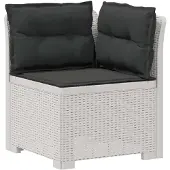 vidaXL 4-Zitter Tuin Sofa met Kussens Rattan Look PP Wit