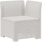 vidaXL Eén-zits Tuin Sofa met Kussen Rieten Look PP Wit