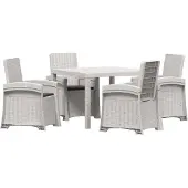 vidaXL Tuin Eettafel Set 5 st Wit en antracietkleurig PP
