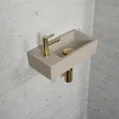 Wiesbaden Fonteinset mat beige color messing goud