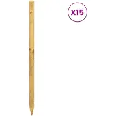 vidaXL Schuttingpalen 15 st Bruin 120 cm Massief grenenhout