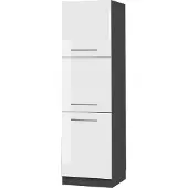 Vicco Hoge kast Fame-Line, Wit Hoogglans/Antraciet, 60 cm