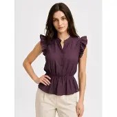 MixRay Gestructureerde Jacquard Peplum Blouse
