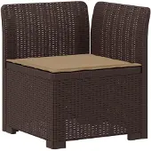 vidaXL 4-Zits Tuin Sofa met Kussens Rieten Look PP Bruin