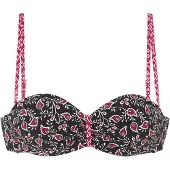 LASCANA Bikinitop pink / zwart / wit