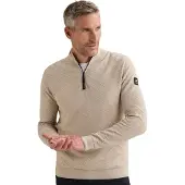 Vanguard Trui 'Pullover with half-zip and allover texture' lichtgrijs