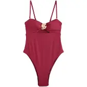 Next - Dames - Buikcorrigerend badpak met uitsnijding en hardware - Rood