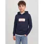 Jack & Jones Junior Sweatshirt 'JJBuster' donkerblauw / rood / wit