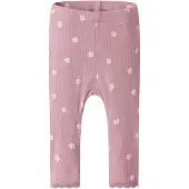 Name it BABY gebloemde legging - oudroze Meisjes Stretchkatoen Bloemen - maat 56