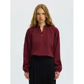 Selected Blouse 'SLWDONNA' donkerrood