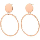 Hey Happiness Oorbellen 'Round Drop Hoop' rose-goud