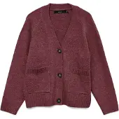 Vero Moda Gebreid vest 'VMBOOM' wijnrood