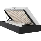 vidaXL Opbergbed Zwart 100 x 190 cm Kunstleer