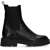 No Stress Zwarte leren croco chelsea boots | Maat 42