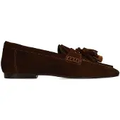 Manfield Donkerbruine suède loafers | Maat 38