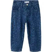 Name It Mini MINI NMFBELLA barrel jeans met panterprint - middelblauw Meisjes Denim - maat 92