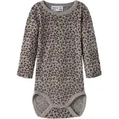 Name it Rompertje/body 'NBFWang' donkerbruin / greige / rosa