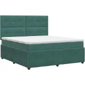 vidaXL Boxspringbed met matras Donkergroen 140 x 200 cm Fluweel