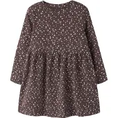 Name It Mini Jurk chocoladebruin / wit
