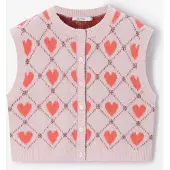 Sissy-Boy Lichtroze Wollen Spencer Met Hartjes | Maat: 134-140