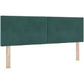vidaXL boxspringbed met matras en LED-verlichting, donkergroen, 140 x 200 cm, fluweel
