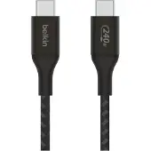 Belkin , USB-kabel C 240W BoostCharge Nylon Gevlochten 1m, Zwart