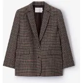 Sissy-Boy Donkerbruine Geruite Wollen Blazer | Maat: XL
