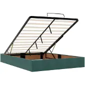 vidaXL Ottoman bed met matras Donkergroen 140 x 190 cm Fluweel