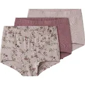 Name It Mini Onderbroek olijfgroen / mauve / pastellila / wit