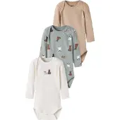 Name it Rompertje/body camel / bruin / jade groen / offwhite