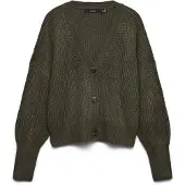Vero Moda Gebreid vest 'VMLea' donkergroen