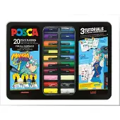 Posca Markers m. Metalen behuizing - 20 st. - Manga Hero - - OneSize - Markers
