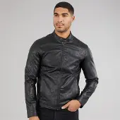 JJ REBEL Heren kyle pu jas - Zwart