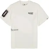 Garcia oversized T-shirt met backprint - ecru Jongens Katoen Ronde hals - maat 152/158