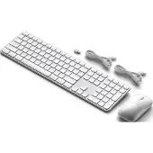 Satechi Slim CEX3 Draadloze Muis & Toetsenbord Combo – Bluetooth 5.3 Connectiviteit – Verbindt met 3 Apparaten – Inclusief 2,4 GHz USB-C-ontvanger - Grijs