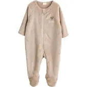 Next - Jongens - Fleece babypyjama met tweewegrits - Crème