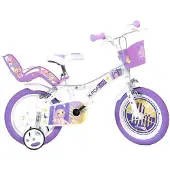 Dino Bikes K-pop Idol fiets, 16 inch, wit/paars, voor jongens van 5-7 jaar. Wit/paars, voor jongens van 5-7 jaar