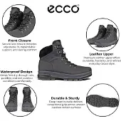 Ecco Zwarte Leren Waterdichte Veterschoenen Voor Heren - Rugged Track 25