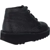 Kickers Dames Hi Stack Glitter Leren Schoenen (Zwart)