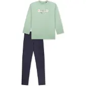 Schiesser Nachtkledij ' Nightwear ' donkerblauw / pastelgroen
