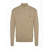 U.S. POLO ASSN. Trui ' UMRomeo Half-zip ' beige gemêleerd