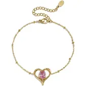 Yehwang Roestvrijstalen bedelarmbanden met hartje, eenvoudige dagelijkse serie, dames sieraden