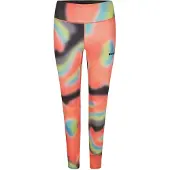 Diadora Figurenvormende sportleggings voor dames (Zwart/Koraal)