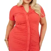 Brave Soul Extra slanke mini-jurk met kraag voor dames (Cayenne)