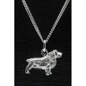 MOOYE ® - Collectie Zilveren Sussex spaniel ketting hanger - groot
