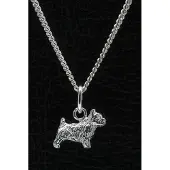 MOOYE ® - Collectie Zilveren Norwich terrier ketting hanger - klein