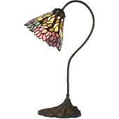 LumiLamp Tiffany tafellamp, diameter 20 cm, hoogte 51 cm, fitting E14, max. 1x40W, paars, metaal