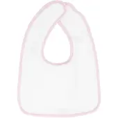 The One Towelling Baby Slab - Klittenband sluiting - Slabbetje - 100% Katoen - 26 x 37 cm - Wit/Roze